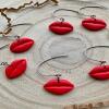 Red Lips Earrings: Handmade Polymer Clay, Surgical Steel Hooks