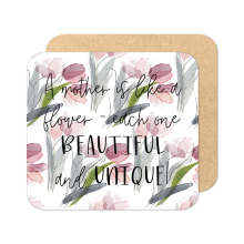 Mother's Day Coaster - A Mother Is Like A Flower - Standard Wooden Coaster