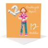 Welsh 12th Birthday Card for Girl - by Erica Sturla - Penblwydd Hapus - UK Made
