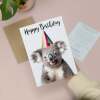 Birthday Card For Him or Her Fun Birthday Card of A Koala Happy Birthday Card For Mum, Dad, Sister Brother - Large (5x7) / Blank Message