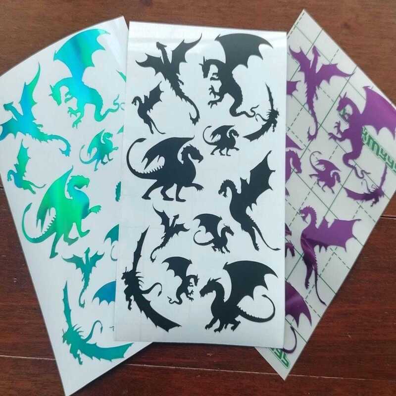Dragon Sticker Sheet - Matte Black