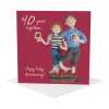 40th anniversary card (ruby anniversary) - designed by Erica Sturla - 15cm square and blank inside, made in the UK