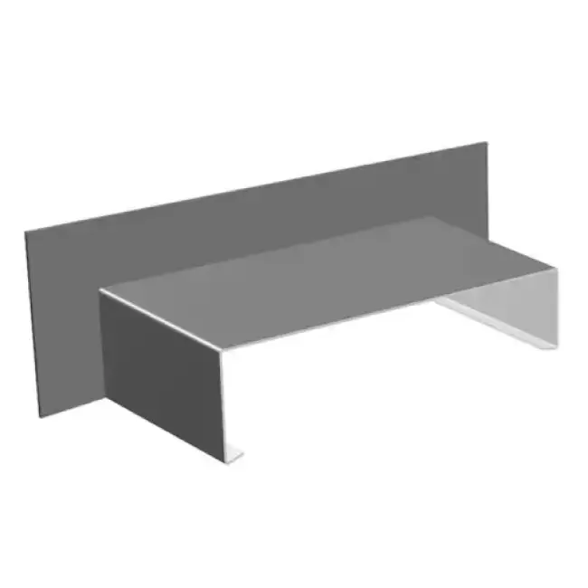 Aluminium Sloping Roof Cappings Upstand Stop End - Mill (Unfinished) - 182mm - Left Hand