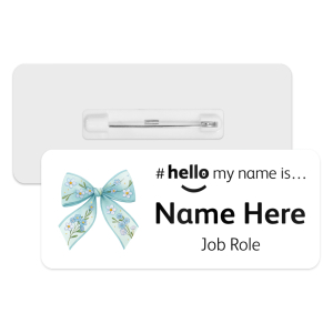 #hello my name is... Name Badge - Forget-Me-Not Coquette Bow