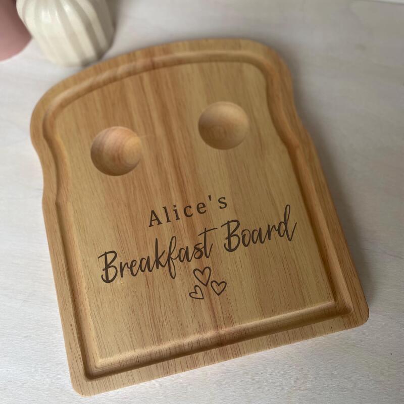Personalised Dippy Egg Breakfast Board / Easter Gifts for Kids / Personalised Egg and Toast Board / Egg Cup Tray - Dippy Egg - Dinosaur