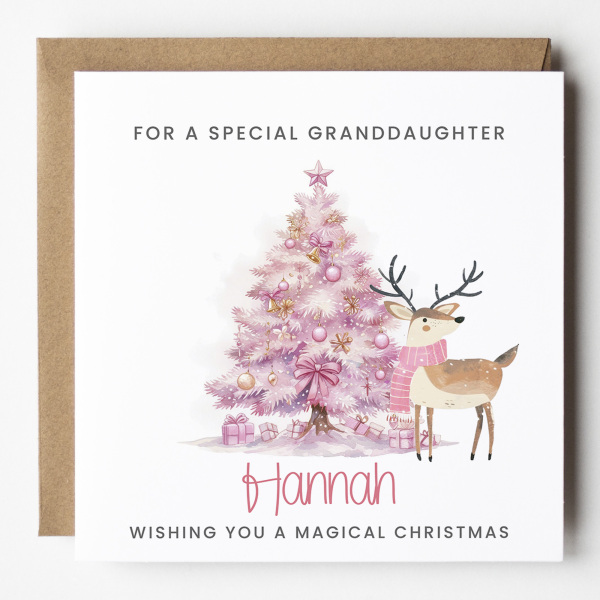 Granddaughter Christmas Card Personalised Christmas Card for Grandchild - Standard Smooth Card