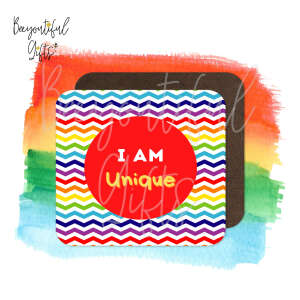 Children's Affirmation High Gloss Wooden Coaster - I Am Unique