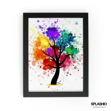 Rainbow Tree Splash Effect Art Print - A6 (Approx. 10cm x 15cm)