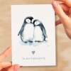 Anniversary or Valentine's Card for Her Anniversary Card for Wife Valentines Day Card For Husband Boyfriend or Girlfriend Cute Penguin Card - Large (5x7) / Blank Message