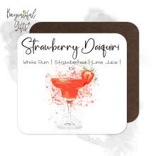 Cocktail Ingredient Coaster - Strawberry Daiquiri