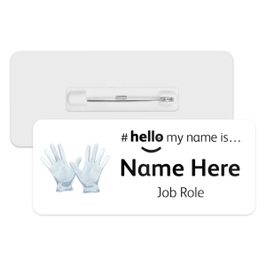 #hello my name is... Name Badge - Watercolour Medical Gloves