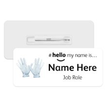 #hello my name is... Name Badge - Watercolour Medical Gloves