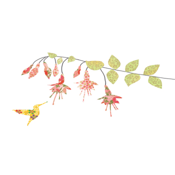 Fucshia & Hummingbird Greeting Card