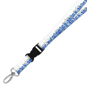 Double Breakaway Lanyard - Forget Me Not Border