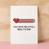Valentine's Card For Him Anniversary Card For Boyfriend or Husband Love Card For Husband Valentine's Day Card For Gamer Full Health Bar - Large (5x7) / Blank Message