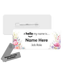 #hello my name is... Name Badge - Watercolour Floral Edges