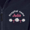 Daisy Healthcare Fleece Jacket with Rainbow Design | Private healthcare Fleece Jacket Embroidered with Name. Custom Outdoor Weather Jacket - Extra Small (XS)
