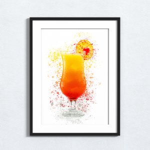 Tequila Sunrise Splash Effect Art Print