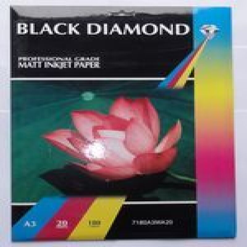 Black Diamond A3 180gsm Matte (Matt) Inkjet Paper -  20 Sheets