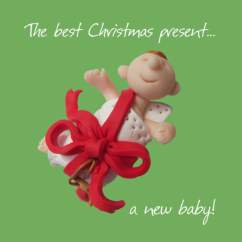 Christmas Baby 150mm Square Christmas Card by Artist Erica Sturla