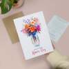 Mother's Day Card For Mum Happy Mother's Day Mothers Day card Mothering Sunday Floral Vibrant Pink and Puple Flowers Mom Mommy Mum Mummy - Large (5x7) / Blank Message