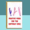 Funny Birthday Card for her - Rude personalised card for your bestie, sister, friend, colleague or anyone else, for positive birthday vibes - Blank inside - Large