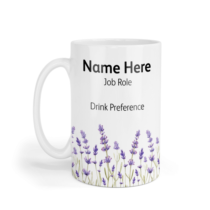 Personalised Ceramic Mug - Lavender Border