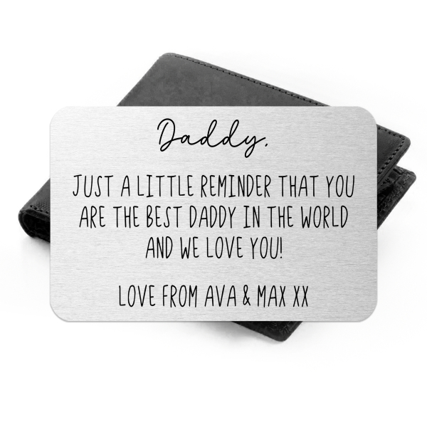 Personalised Aluminium Wallet Card - Best Daddy In The World