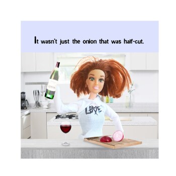 Doll Coaster | Half-cut | Funny coaster for her | drink | Wine coaster | tea | coffee | gift