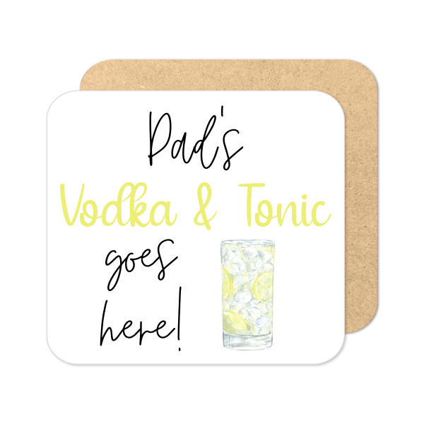 Personalised Drinks Coaster - Name's Vodka & Tonic Goes Here!