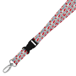 Double Breakaway Lanyard - Watermelon Stripes