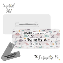 #hello my name is... Name Badge - Cute Dinos