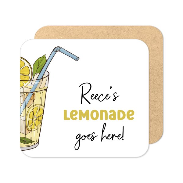 Personalised Drinks Coaster - Hand Drawn Lemonade