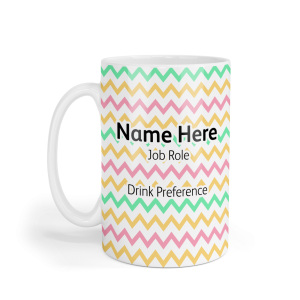 Personalised Ceramic Mug - Pastel Easter Zig Zags