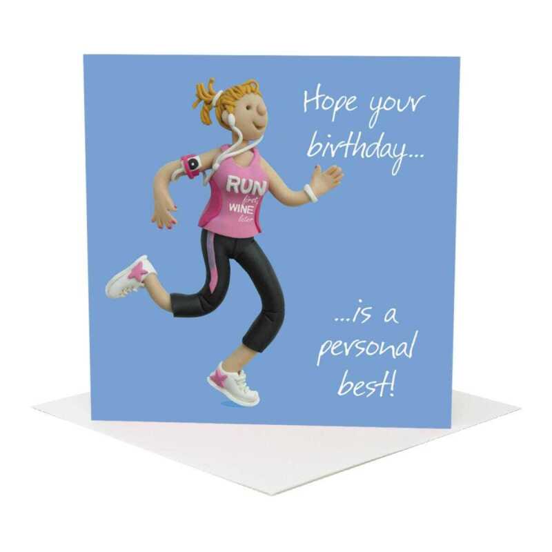 Personal best birthday card for her - designed by Erica Sturla - 15cm square and blank inside, made in the UK