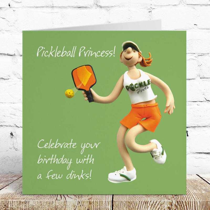 Funny Pickleball Birthday Card - Pickleball Princess - Polymer Clay Art by Erica Sturla - UK