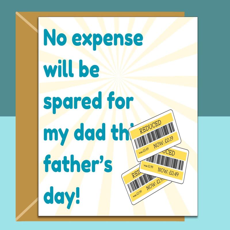 Funny Father's Day Card From Son or Daughter â€“ Cheeky Dad Card with Personalised Message â€“ A5 A4 Square â€“ Matte or Glossy Finish For Father - Blank inside - Regular - Matte