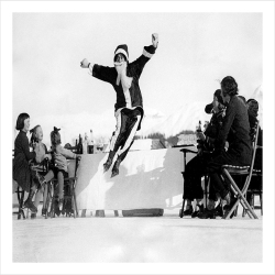 Santa Showing his Moves 1930 - a 17.5 x 12.5cm Christmas Card from Holy Mackerel's Alternative Image Range of Festive Designs.