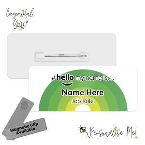 Name Badge - Colour Variant Rainbow Hello My Name is... - Green