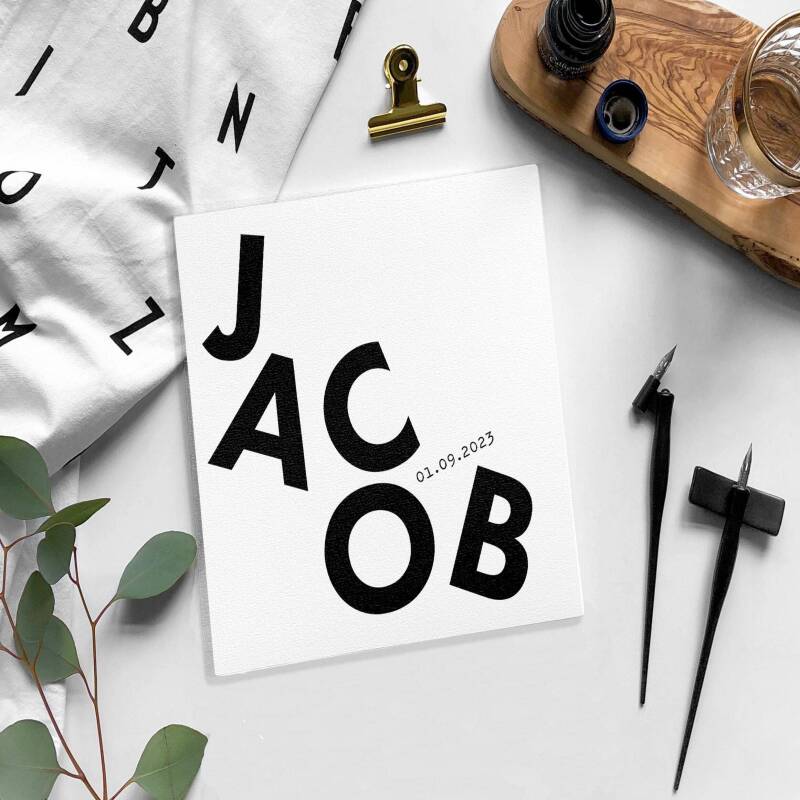 Personalised New Baby card - Smooth White