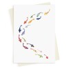 Koi carp swirl greeting card -  designed by Eloise Hall - 15.7 x 11cm and blank inside, made in the UK