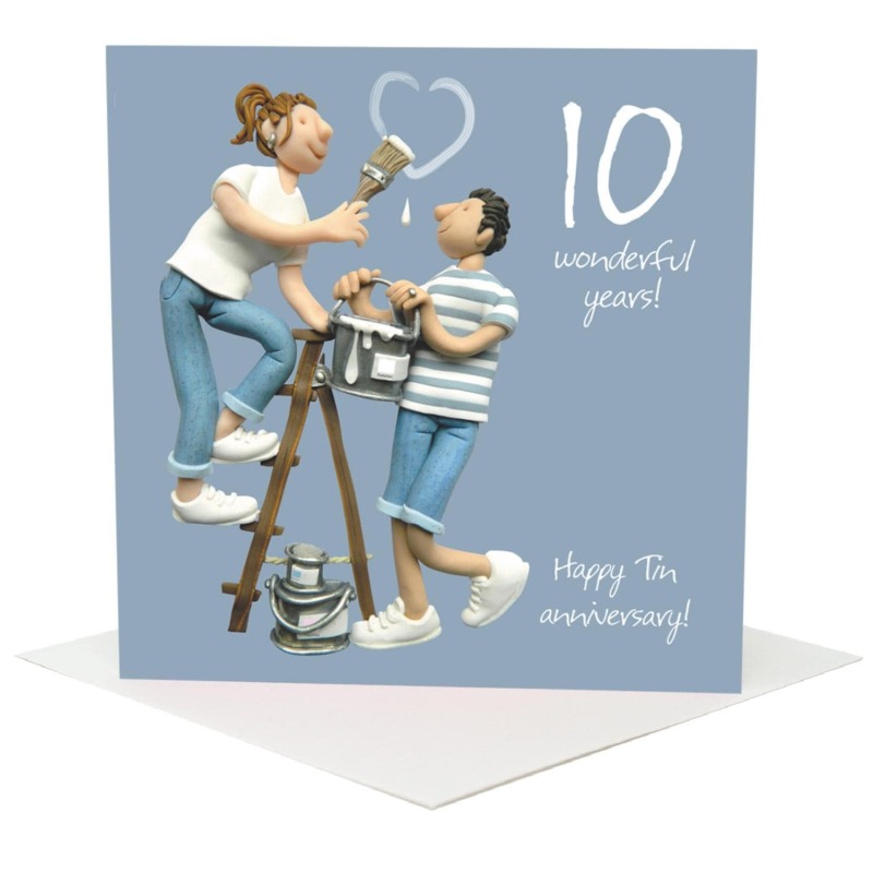 6th to 10th Anniversary Card Pack - Fun Wedding Anniversary Cards - Polymer Clay Art by Erica Sturla - Made in the UK