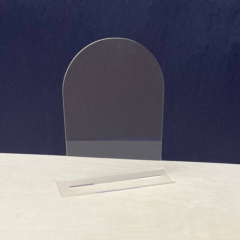 A5 A4 Clear Arched Acrylic Table Number or Sign Blank with Stand / Arched with Stand / Acrylic Blanks / Wedding / DIY Signage / 3mm - A5