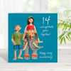 14th anniversary card (ivory anniversary card) - designed by Erica Sturla - 15cm square and blank inside, made in the UK