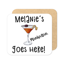 Personalised Cocktail Coaster - Hand Drawn Manhattan