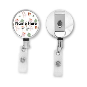Personalised Metal ID Reel - Cute Christmas Icons
