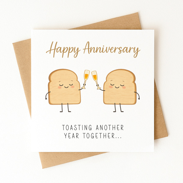 Anniversary Card - Toasting Another Year Together - Standard Smooth Card