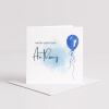Birthday blue balloon card personalised design custom name script soft handmade greeting - Smooth No Message - Kraft Brown