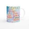 UK Cities Word Mug - Ceramic White