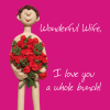Holy Mackerel wonderful wife funny Valentines day card for her - designed by artist Erica Sturla - 15cm square and blank inside for your message - made in the UK